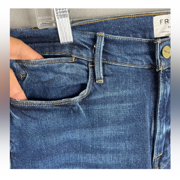 Frame Jeans Womens 32 x 27 Blue Le High Straight V-Cut Hem Dark Wash - Picture 4 of 16